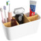 Noxtioanip Soporte para Cepillos de Dientes, Particiones de Bambú Porta Cepillo de Dientes, Organizador Cepillos de Dientes de 5 Compartimentos, para Oficina, Sala, Estar Cocina (Blanco)