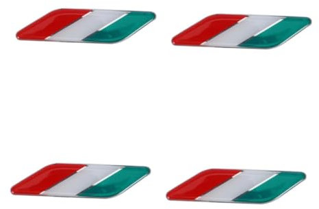 TOPPERFUN 4 Pezzi adesivi per auto adesivi bandiera per veicoli o per auto i bandiera italia o della a o a Colla per lega di alluminio