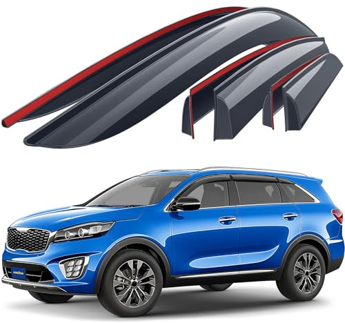 Goodyear Windabweiser für/kompatible mit Kia Sorento 15-20 - Klebe 6 St. | Regenabweiser Autofenster Regenschutz Kia Sorento SUV mk3 – bruchsicher Polycarbonat, kratzt nicht, wetterfest, frischluft