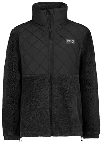 Sublevel Damen Teddy-Fleecejacke Plüschjacke mit Steppbesatz und Kragen