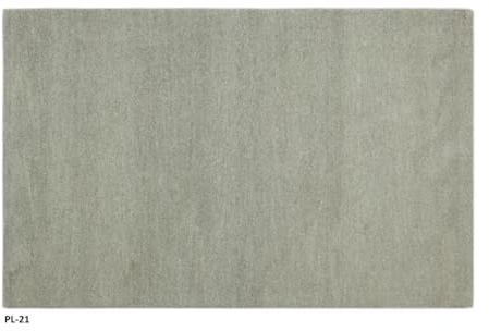 Gabbeh Teppich 100% Wolle Hellgrau Uni Farbe 120x180 cm Handgemacht PL21