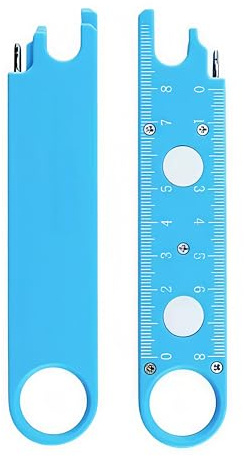 YICBOR Multifunktionaler Nähmaschinen-Nadeleinfädler mit Magnet, integrierter Lupe und Lineal, Blau (1)