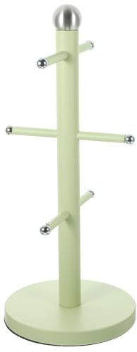 TOYANDONA Iron Mug Tree Organizer Rack in Sage Green for Kitchen Coffee Cup Holder with Countertop Mug Tree Design Not Easy to Deform Storage Rack Coffee Bar Accessories
