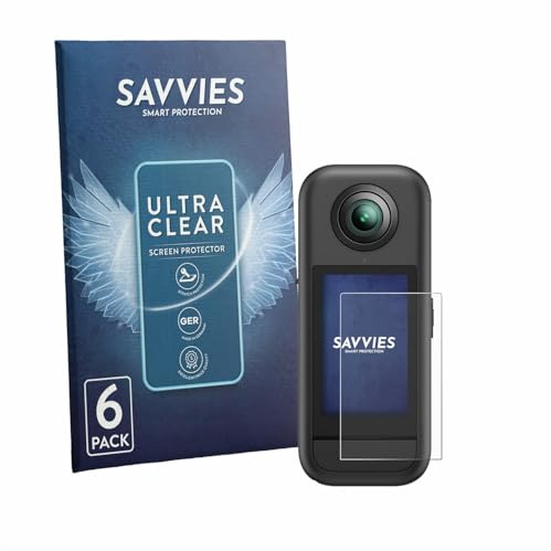Savvies 6 Stück Schutzfolie für Akaso 360 Displayschutz-Folie Ultra-Transparent