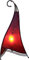 GURU SHOP Hennalampe, Leder Tischlampe/Tischleuchte - Bangsal Rot, 45x24x21 cm