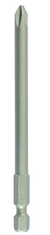 TIMCO Phillips Driver Bit S2 Grey - S2 Steel is premium quality alloy steel for exceptional strength and durability compared with standard chrome vanadium driver bits - No.2 x 100