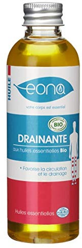 EONA – Huile De Massage Drainante Bio – Aux Actifs Naturels des Huiles Essentielles Bio De Romarin, Palmarosa et de l'Huile Végétale de Macadamia - 100ml