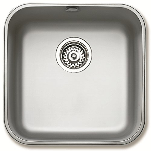 Teka BE 40.40 Plus - Fregadero Bajo Encimera, 1 Cubeta, para Mueble de 50cm, Cubeta de Acero Inoxidable, Fácil Instalación, Diseño Moderno, Color Acero Inoxidable