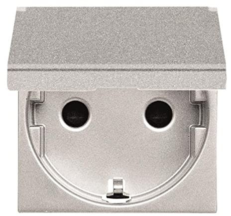 Niessen N2288.1 PL - Base enchufe 2 polos+tierra lateral schuko tapa zenit plata