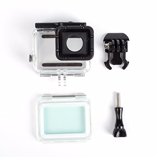MASUNN 60M Custodia Impermeabile con Resistente Schermon Coperchio Posteriore Porta per Gopro Hero 5 Nero