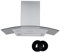 Cookology CGL700SS/A Energy A Rated 70cm Curved Glass & Stainless Steel Cooker Hood & filters