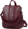 VASCHY Rucksack für Damen, wandelbare Handtasche, veganes Leder, Geldbörse für Arbeit/Reisen/Frauen/College, burgunderfarben, Einheitsgröße, Rucksack-Handtaschen