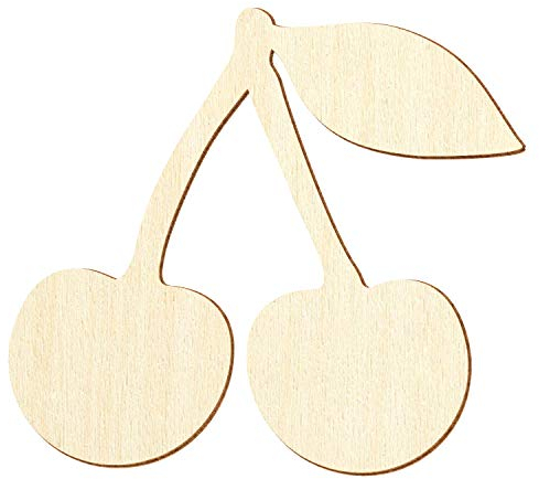 Holz Kirschen - Deko Zuschnitte Größenauswahl, Größe:38cm, Pack mit:100 Stück
