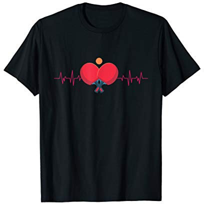 Tischtennis Heartbeat Pulse Tennis Spiel Sport T-Shirt