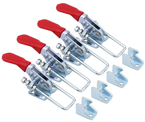 Kniehebelspanner,4 Stück Spannverschluss GH-40323 90Kg/198Lbs Fassungsvermögen Horizontal Toggle Clamp, Federbelastete Knebelriegel für Koffer Box Schublade Werkzeugkasten