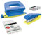 Leitz Urban Chic Mini-Heftgerät und -locher im Set, Für bis zu 10 Blatt, Inkl. Heftklammern, Blau, 55996032 (1 Set + 2000 Klammern extra)