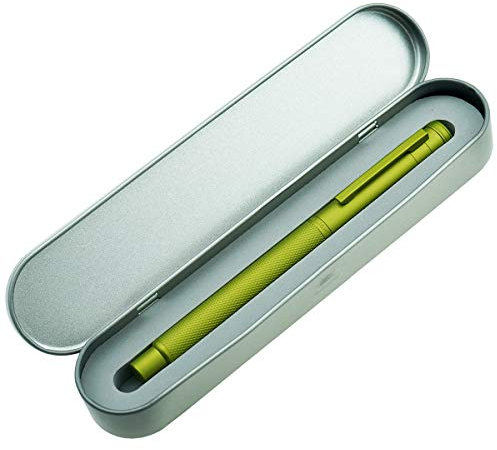 Hongdian Cyan Forest Fountain Pen, Bent Nib Classic Design with Converter and Metal Pen Case, The Light of Hope Serise