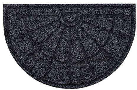 rugsx Fußmatte Patio 2098 Halbkreis rutschfest, Türmatte - Türvorleger - Fußabstreifer - Fußabtreter, Außen, Innen, Gummi - anthrazit 50x77 cm
