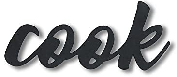 Wanddeko Holz Vintage Deko | Küchen Deko Holzdekoration Schriftzug Holz | 3D Holz Wand Deko (Cook)