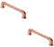 2 PACK | Pipe Design Cabinet Pull Handle - 128mm Fixing Centres - 12mm Dia - Satin Copper | Designer Cabinet Pull Handle - Wardrobe Cupboard Door Handle - Suitable for Lightweight Internal Doors
