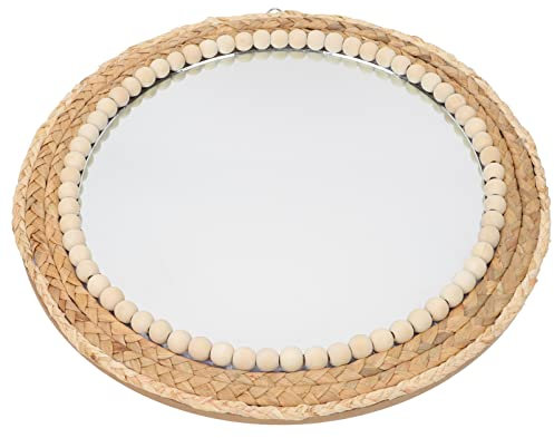 VICASKY Miroir Design Tissé Rond Décoration Murale Miroir Créatif Mural Décoration De Mural