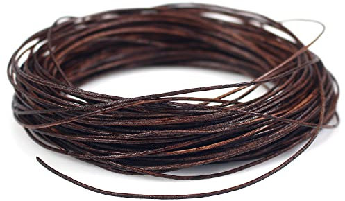 RUBY ca.20m x 1mm Echtes Lederband Lederriemen,Classic Lederband Kette,Lederbänder für Ketten,Lederschnur für DIY-Schmuck Wie Armbänder,Halsketten und Uhrenarmbänder