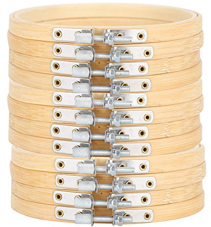 12 Stück 13 Cm Stickrahmen, Verstellbare Kreisringe, Universelles Nährahmen-Zubehör für Kreuzstich-Näharbeiten