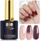 YTD Likomey UV Nagellack Farbwechsel Thermo Farbgel,15ml Hellrosa Burgunderfarbener Glitzer Gel Polish Chamäleon Shellac Nagelgel UV/LED Color Change Gellack,WB209
