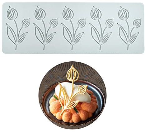 Silikonform Mit Tulpenblumen - 3D-Backform, Fondant, Spitzen-Pad, Kuchenform, Ton