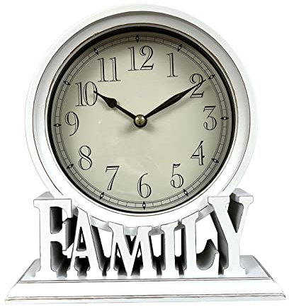 Fenteer Table Clock on Stand Non Ticking Easy to Read Decorative Silent Mantel Clocks for Living Room Fireplace Office Bathroom Ornament, StyleC