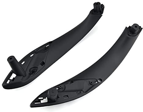MKptopia 2 poignées de porte intérieure ABS gauche et droite, panneau d'accoudoir, compatible avec B-MW 3 Series F30 316d 318d 320d F31 320i 325d 328dx-Avant-Noir