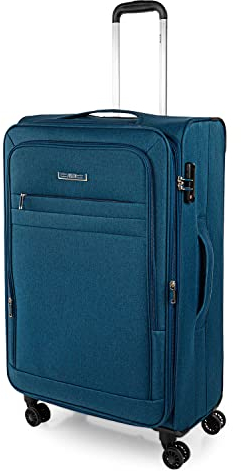 Jaslen - Maletas Grandes - Maleta Grande Blanda de Tela. Trolley Maletas de Viaje Blandas y de Tela Resistentes. Maletas de Viaje con candado de combinacion., Azul