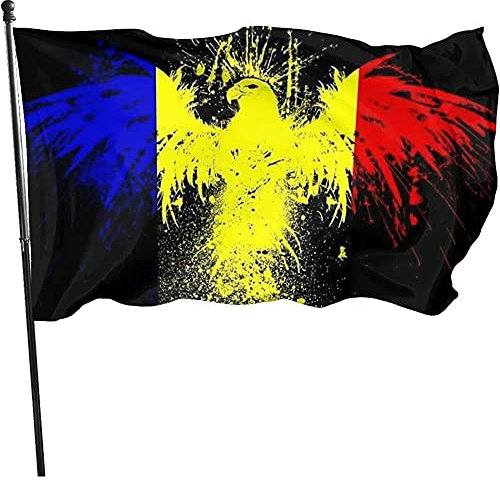 Bandiera Militare Colori Brillanti Bandiera Durevole Bandiera Personalizzata per Terrazza, Cortile 150X90Cm Rumeno Bandiera Giardino