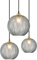 KCO Lighting Pendelleuchte aus rauchgrauem Glas mit 3 Flammig, runder schwarzer Cluster-Kronleuchter mit 3 Lichtern und einstellbarer Höhe für Esszimmer und Wohnzimmer