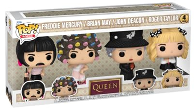 Funko Pop! Rocks: Queen - Freddie Mercury - I Want to Break Free - (4PK) - Figura de Vinilo Coleccionable - Juguetes para Niños y Adultos - Aficionados a la Música