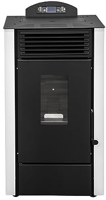 STUFE A PELLET ITALIA California 10 KW WiFi | Pelletöfen Effizienz 90% Heizt 80m² Autonomie 20 Std. Programmierbar WiFi-Steuerung 5 Geschwindigkeiten und Kräfte Kompaktes Design 24M Garantie Weiß