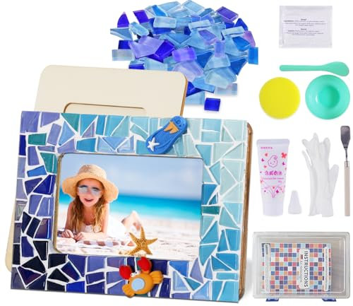 AiYoYo DIY Fotorahmen Bastelset Geschenke für Kinder und Erwachsene Mosaik Bilderrahmen Kreatives Basteln für Mädchen Geburtstagsgeschenk 5 6 7 8 9 10 11 12+ Jahre