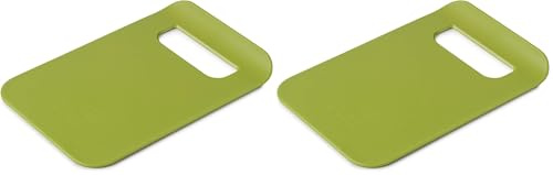 Zeal L202L “Straight to Pan” Slim Kitchen Chopping Board, Plastic, Lime Green, 21.5 x 14.5 x 2 cm (Pack of 2)
