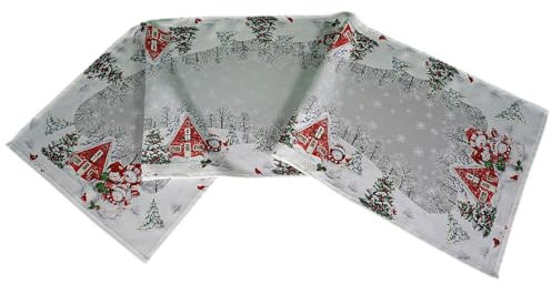 texpot Tischläufer 40 x 140 cm Schneemann Weihnachten Winterdorf