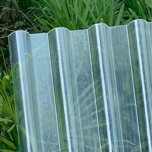 Wärmeisolierende Dachplatten,Wellplatte,Stoßfeste Dachpaneele,1.5mm FRP-Tageslichtplatte,1/4/5/10/12/15/20 PCS Transparente Wandverkleidung Sonnenscheinplatte,Schuppenplatte (0.9x1.5m/35x59in,5 PCS)