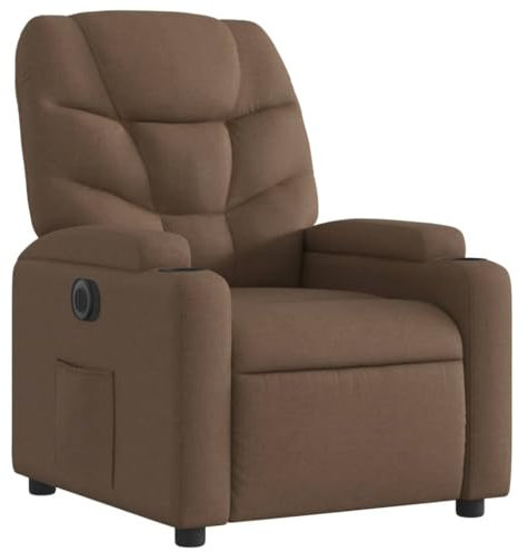 vidaXL Relaxsessel, Sessel mit Liegefunktion Elektrisch, Fernsehsessel Liegesessel für Wohnzimmer, Ruhesessel Polstersessel, Braun Stoff