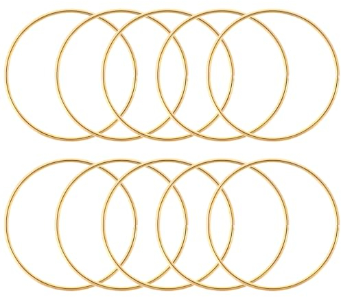 10 PCS Metallringe Zum Basteln Dekoring Makramee Ringe Für Handwerk Floral Hoop Für Die Herstellung Von Hochzeit Kranz Dekor, Traumfänger Und DIY Tafelaufsatz Wand Hängende Handwerk (Gold, 75mm)