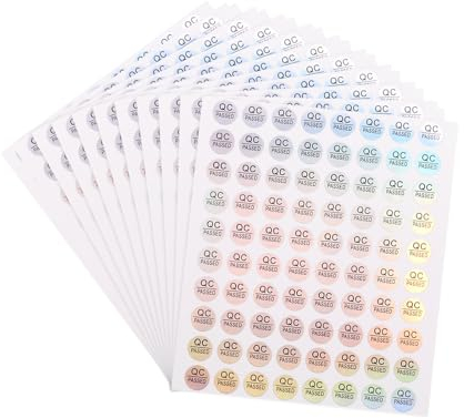 QUARKZMAN QC-Bestanden Aufkleber Runde Form Klebeetiketten 10 x 10mm für Qualitätskontrolle Lagerbestand Packung mit 20, Laserfarbe
