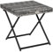 Outsunny Mesa de Jardín de Ratán Sintético 0,16 ㎡ Mesa de Terraza Exterior Plegable con Patas Cruzadas y Marco de Acero para Patio Balcón Gris