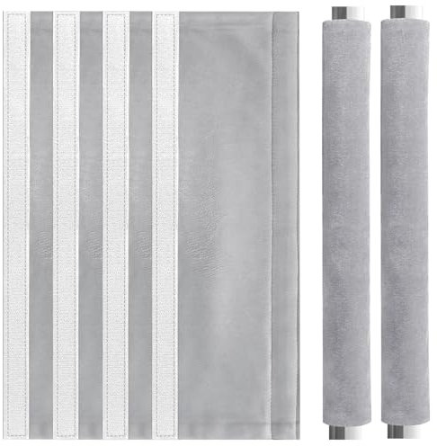 Lot de 4 housses de poignée de porte de réfrigérateur, housses de poignée de porte de réfrigérateur, housses anti-poussière pour réfrigérateur, lave-vaisselle et four - Anti-traces de doigts et taches