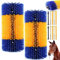 Halbrunde Kratzbürste für Rinder Schafe Pferde Schwein Equine Scratcher Universal Nylon Kratzmatte Massagebürsten Kratzbürste Bürste zur Fellpflege (17.4x7.87inch, stück, 1)