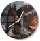 DEQORI Glasuhr | rund Ø 30 cm | Motiv Bergdämmerung | ausgefallene leise Design Uhr aus Glas | Wanduhr für Wohnzimmer & Küche | Moderne Hingucker Uhr für die Wand