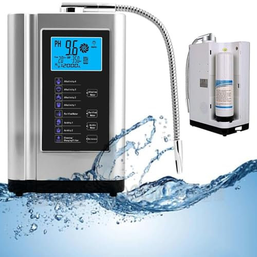 SCHYWL Máquina ionizadora de Agua alcalina, Sistema de filtración para el hogar Que Produce Agua con un pH de 3,5 a 10,5, 7 configuraciones de Agua, ORP de hasta -500 mV, 6000 l por Filtro(Silver)