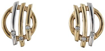 MIAMAR Ohrringe 1122116 Damen Ohrstecker 14 Karat (585) Tricolor weiß Brillant