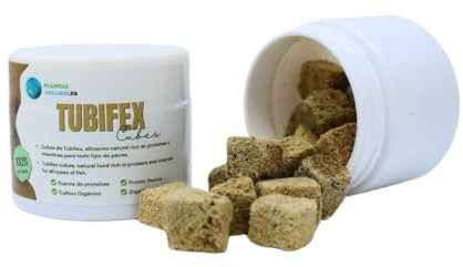 Tubifex Gefriergetrocknete Eimer, natürliches Futter für alle Arten von Aquarienfischen und Teichen, Premiumfutter, reich an Vitaminen und Proteinen, 50 ml